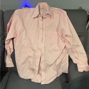 Brooks Brothers, button down, polo shirt in pink/white. Size 16, 35 sleeve.